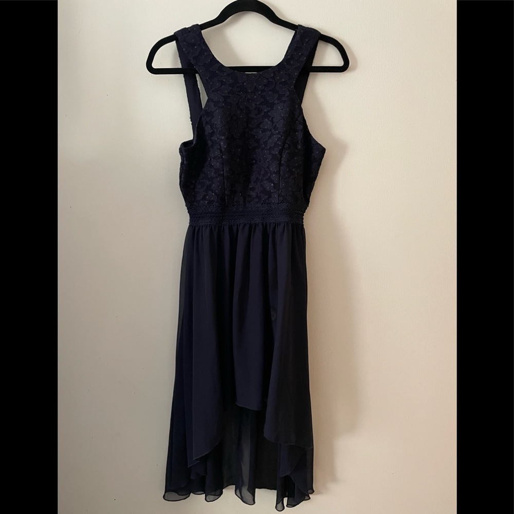 Navy blue sleeveless dress